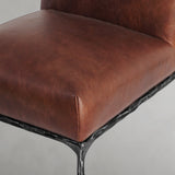 Hand Forged Metal Minimalist Fabric Dining Chair