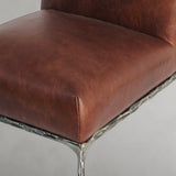 Hand Forged Metal Minimalist Fabric Dining Chair