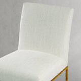 Hand Forged Metal Minimalist Fabric Dining Chair