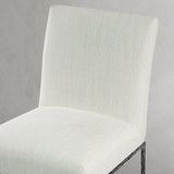 Hand Forged Metal Minimalist Fabric Dining Chair
