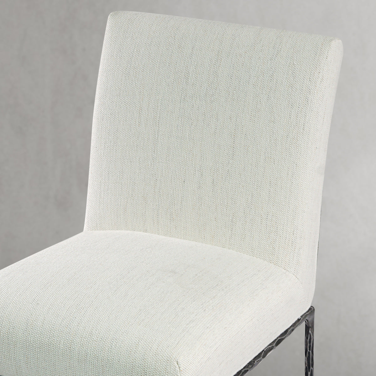 Hand Forged Metal Minimalist Fabric Dining Chair