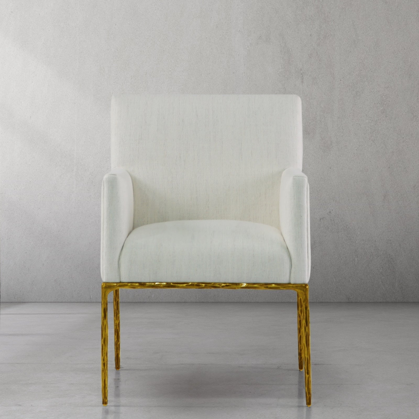 Hand Forged Metal Track Fabric Lounge Armchair