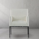 Hand Forged Metal Track Fabric Lounge Armchair