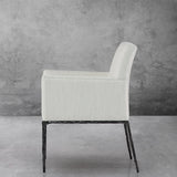 Hand Forged Metal Track Fabric Lounge Armchair