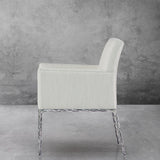 Hand Forged Metal Track Fabric Lounge Armchair
