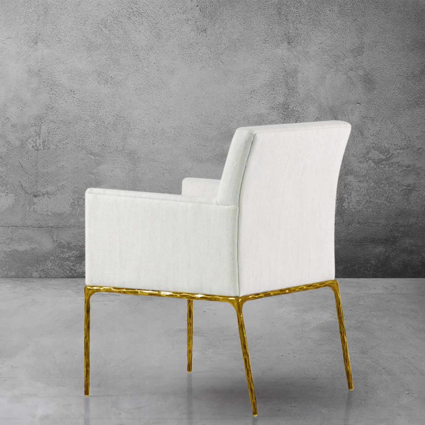 Hand Forged Metal Track Fabric Lounge Armchair