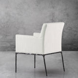 Hand Forged Metal Track Fabric Lounge Armchair