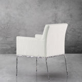 Hand Forged Metal Track Fabric Lounge Armchair