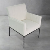 Hand Forged Metal Track Fabric Lounge Armchair