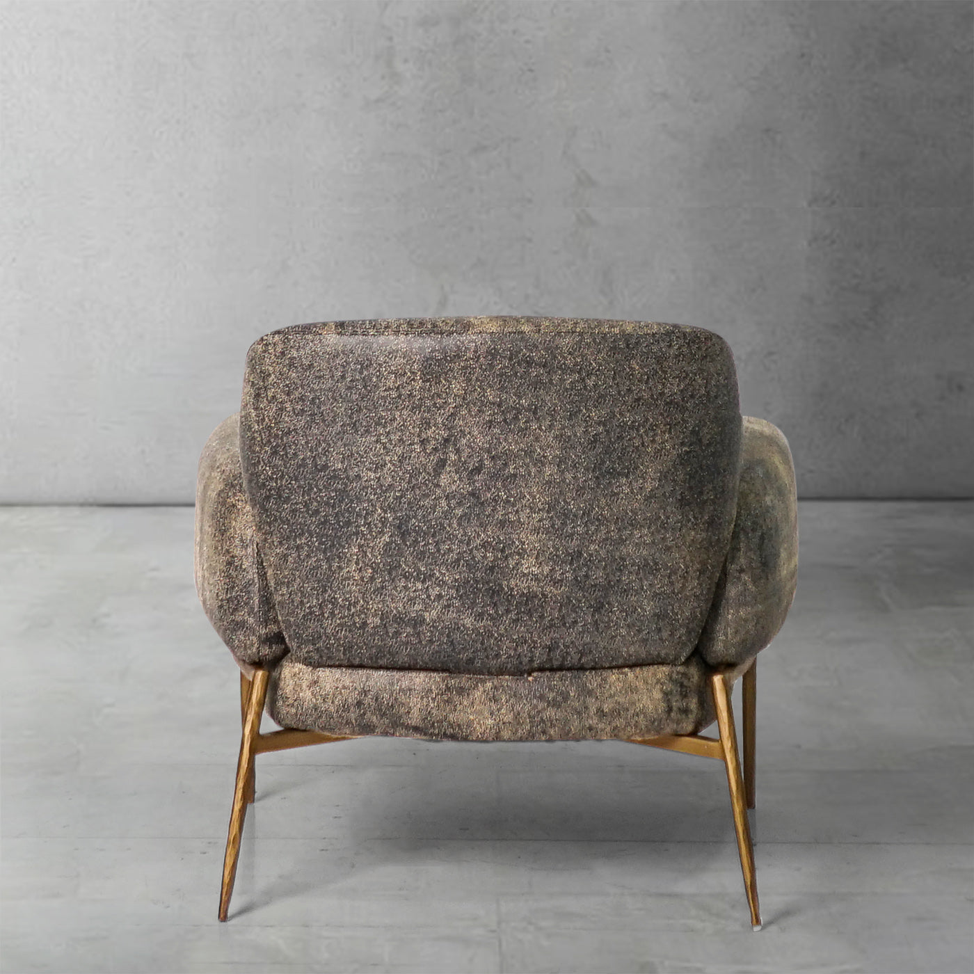 Hand Forged Metal Vintage Pearl Grain Cowhide Lounge Chair