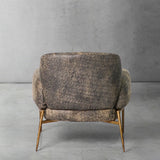 Hand Forged Metal Vintage Pearl Grain Cowhide Lounge Chair