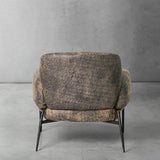 Hand Forged Metal Vintage Pearl Grain Cowhide Lounge Chair