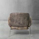 Hand Forged Metal Vintage Pearl Grain Cowhide Lounge Chair