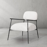 Hand Forged Metal White Pure Wood Handrail Chair