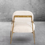 Hand Forged Metal White Pure Wood Handrail Chair