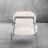 Hand Forged Metal White Pure Wood Handrail Chair