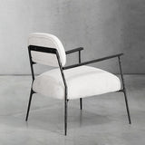Hand Forged Metal White Pure Wood Handrail Chair
