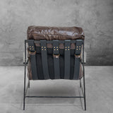 Hand-Forged Metal Leather Armchair