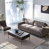 Hand Forged Metal Vintage Leather Square Coffee Table