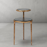 Hand Forged Metal Tiered Accent Table