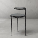 Hand Forged Metal Tiered Accent Table
