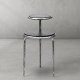 Hand Forged Metal Tiered Accent Table