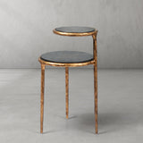 Hand Forged Metal Tiered Accent Table