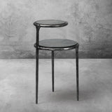 Hand Forged Metal Tiered Accent Table