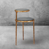 Hand Forged Metal Tiered Accent Table