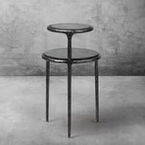 Hand Forged Metal Tiered Accent Table