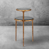 Hand Forged Metal Tiered Accent Table