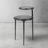 Hand Forged Metal Tiered Accent Table