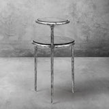 Hand Forged Metal Tiered Accent Table