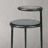 Hand Forged Metal Tiered Accent Table