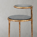 Hand Forged Metal Tiered Accent Table