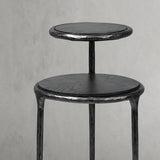 Hand Forged Metal Tiered Accent Table