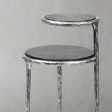 Hand Forged Metal Tiered Accent Table