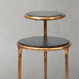 Hand Forged Metal Tiered Accent Table