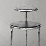 Hand Forged Metal Tiered Accent Table