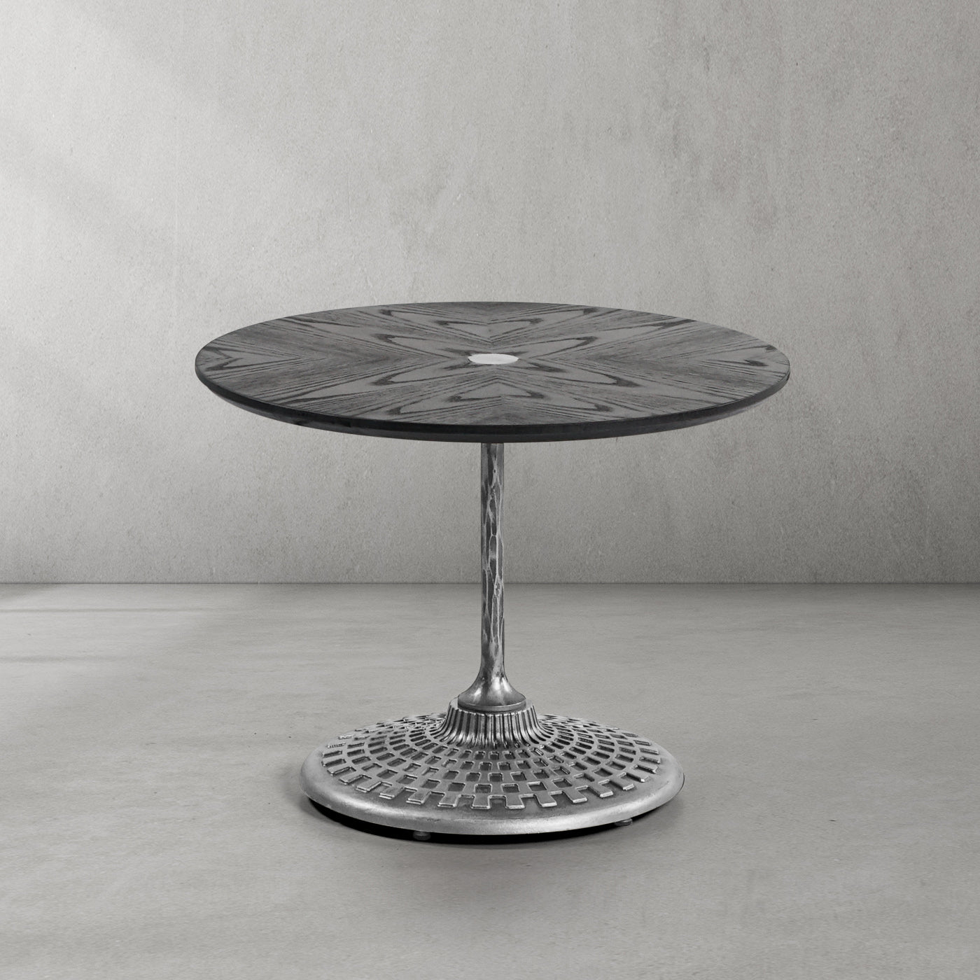Hand Forged Metal Wooden Side Table