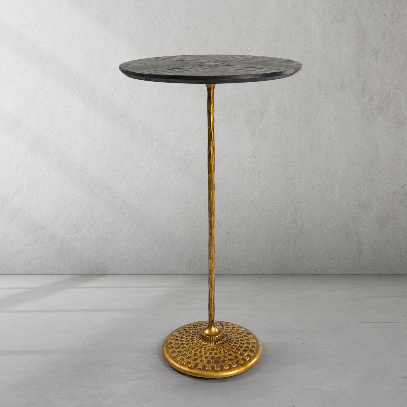 Hand Forged Metal Wooden Side Table