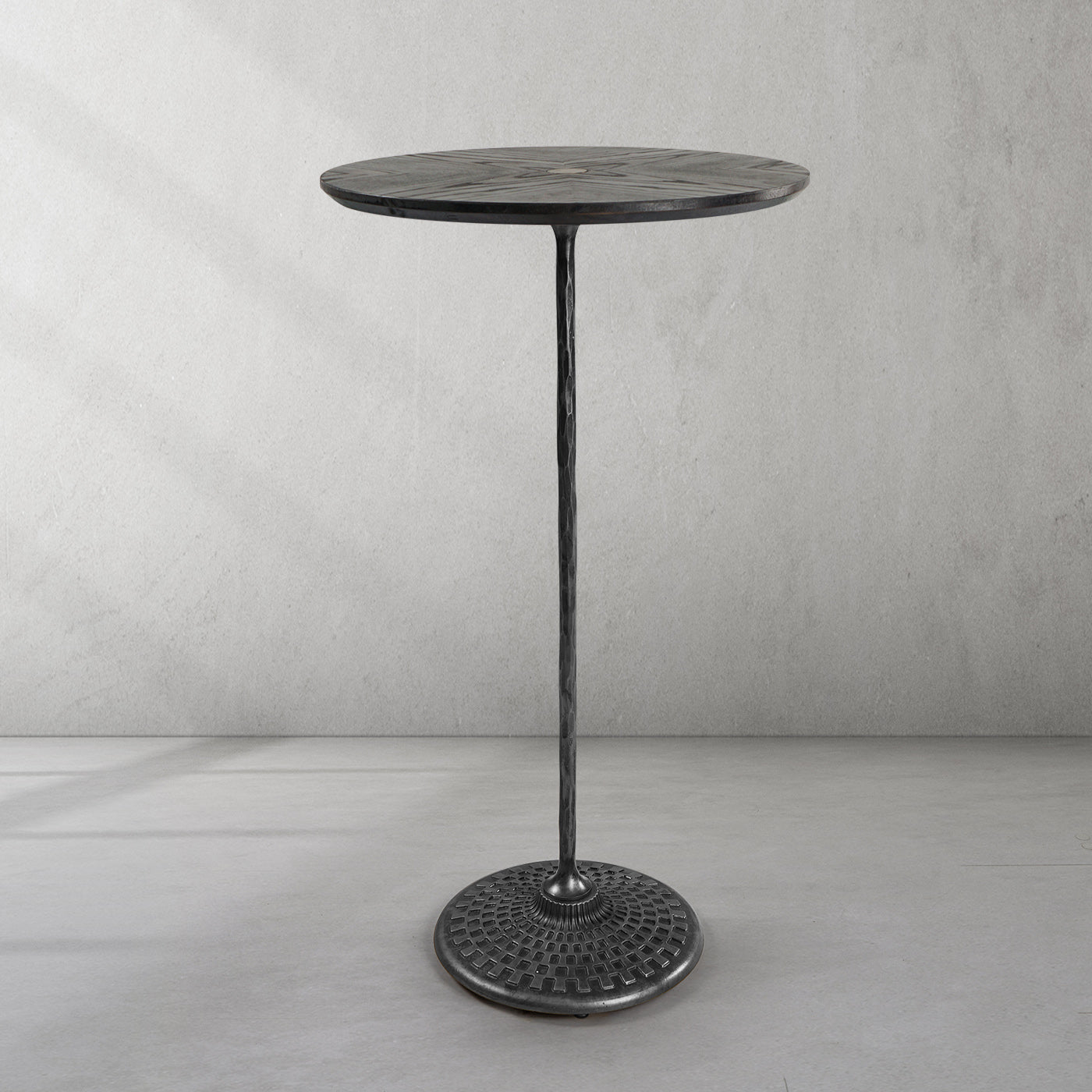 Hand Forged Metal Wooden Side Table