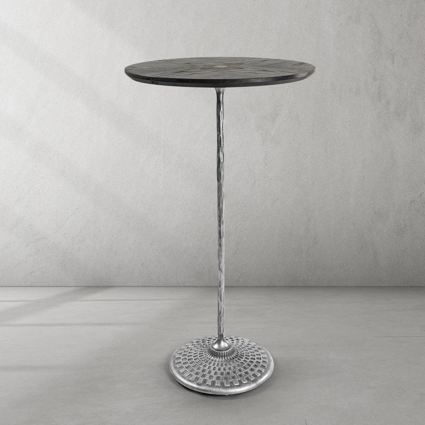 Hand Forged Metal Wooden Side Table