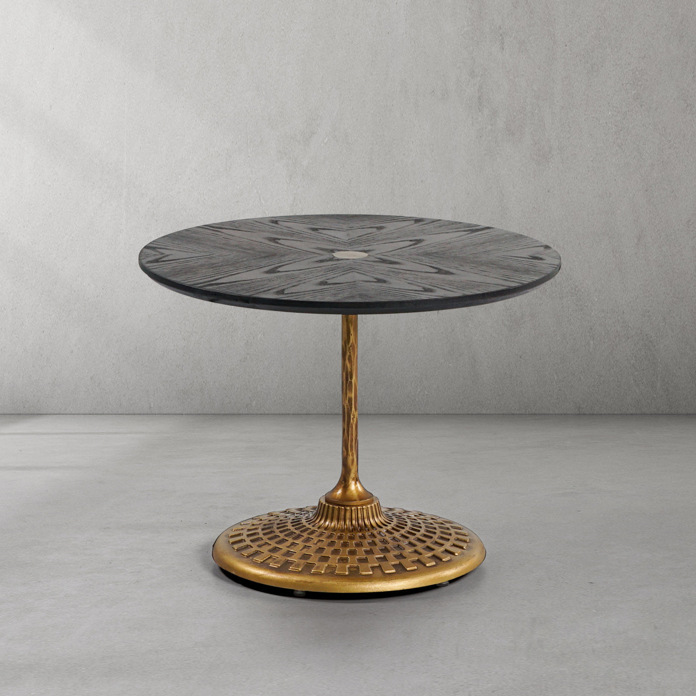 Hand Forged Metal Wooden Side Table