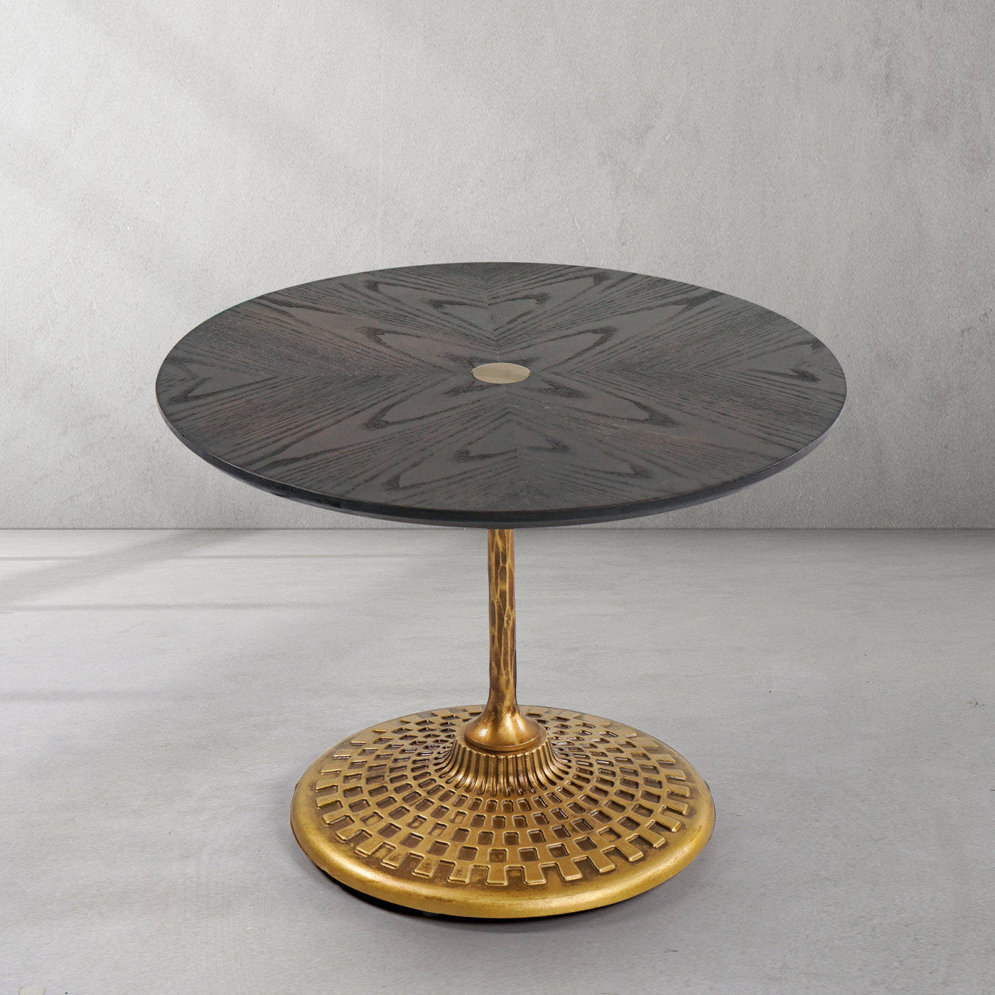 Hand Forged Metal Wooden Side Table