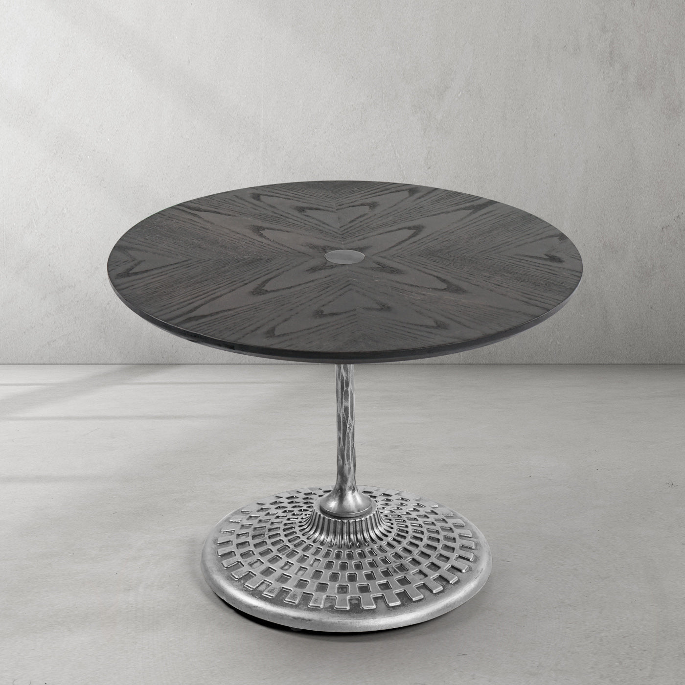 Hand Forged Metal Wooden Side Table