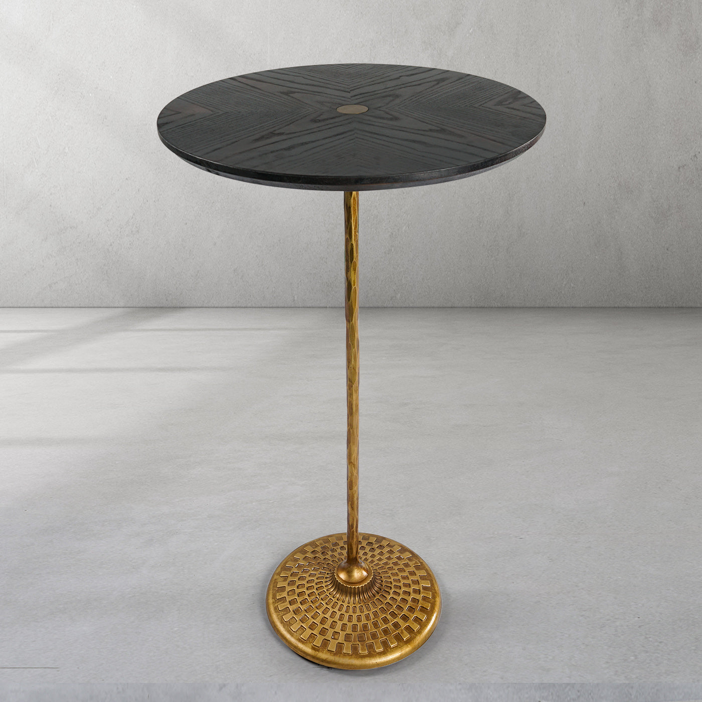 Hand Forged Metal Wooden Side Table