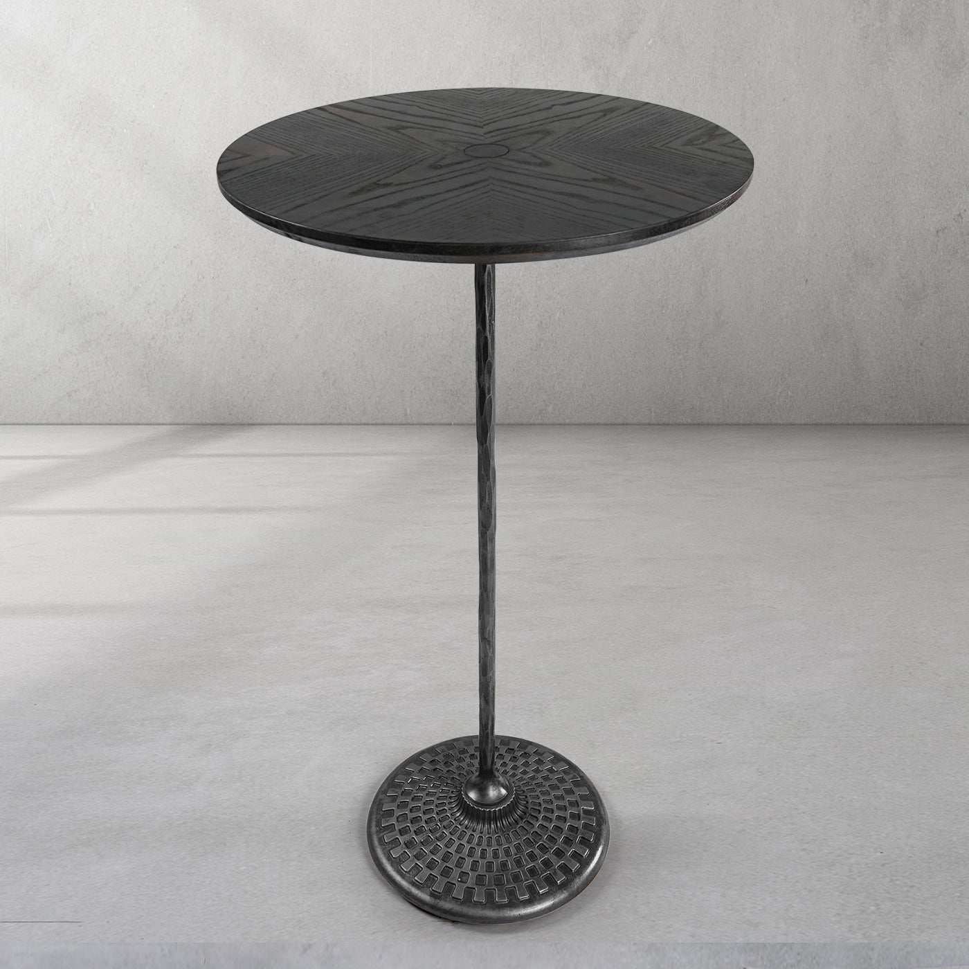 Hand Forged Metal Wooden Side Table