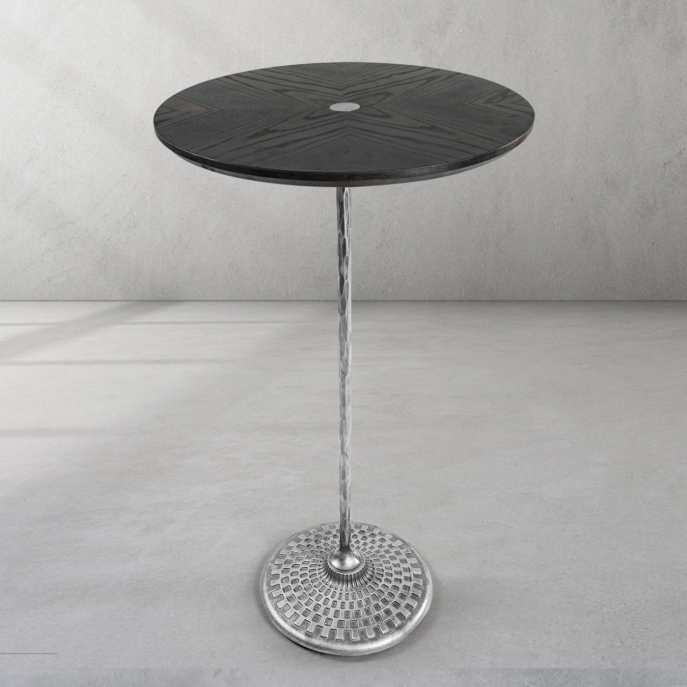 Hand Forged Metal Wooden Side Table