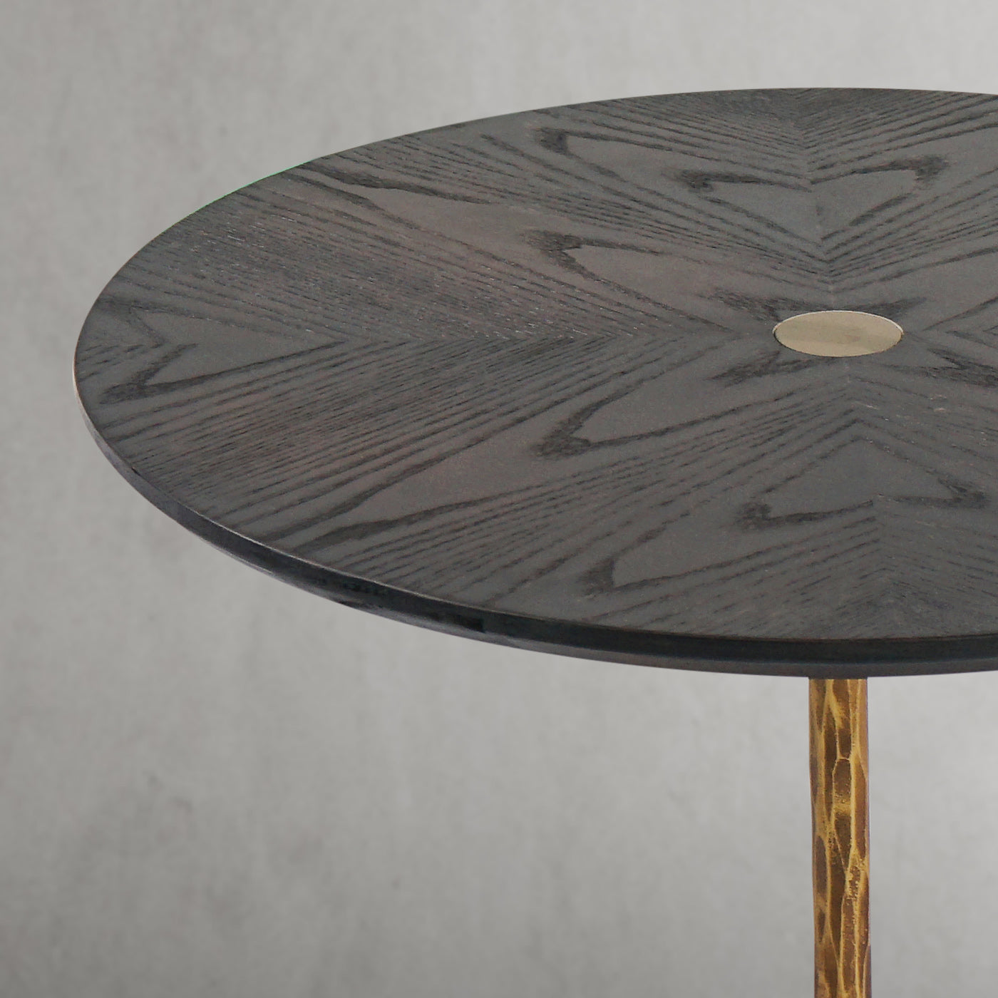 Hand Forged Metal Wooden Side Table